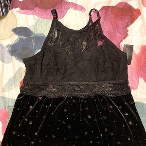 INC International Concepts Lace and Velvet Star Short Nightgown